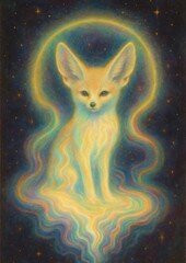 Obraz premium Mystical fox cosmic aura
