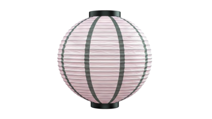 Pink Paper Lantern with Black Stripes