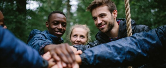 team building outside coworkers push limits with fun activities to boost camaraderie