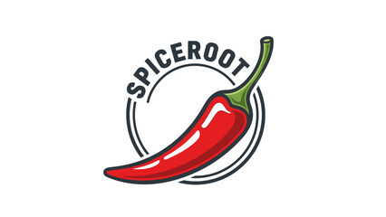 Red Chili Pepper Illustration with Stem.