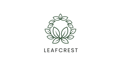 Stylized Leafcrest Logo Design Element.