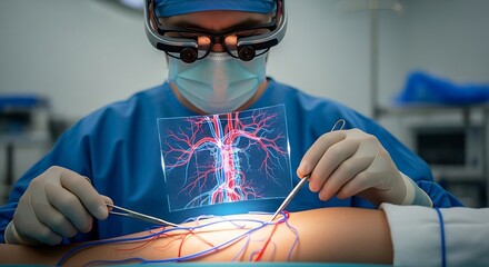 Surgeon Uses Augmented Reality Headset for Advanced Medical Procedure.