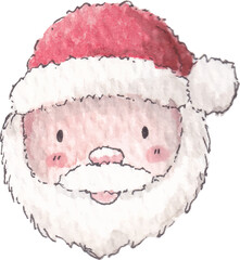 Santa christmas festival watercolor illustration for festive winter decoration