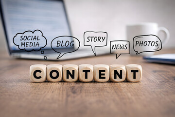 A creative workspace with content creation tools and ideas