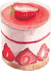 Bakery dessert watercolor illustration collection