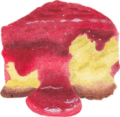 Bakery cake sweets watercolor illustration