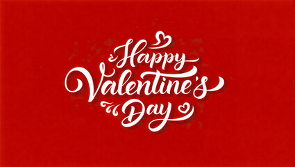 A vibrant red background with elegant white cursive text wishing everyone a happy valentine's day