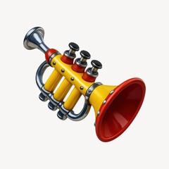 Naklejka premium Colorful cartoon trumpet illustration.