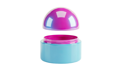 Iridescent Dome Lid and Blue Jar
