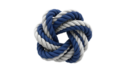 Intertwined Blue and White Rope Knot