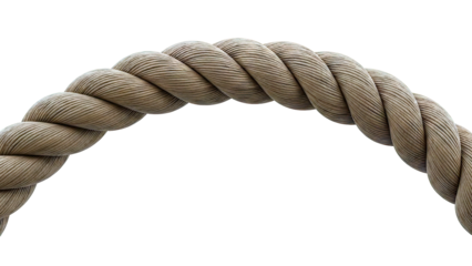 Thick Brown Twisted Rope Against White Background