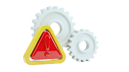 Warning Sign with Gears