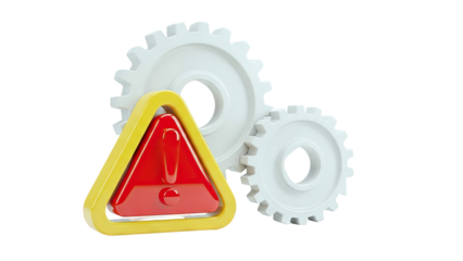Warning Sign with Gears