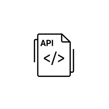 Close-up of a Computer API Code File Document with Programming Symbols