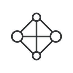 Connection line editable stroke icon. Vector illustration