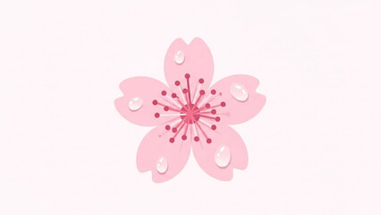 Fototapeta premium Pink Cherry Blossom Flower Isolated on White Background