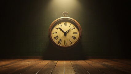 clock time in dim light room background, calm