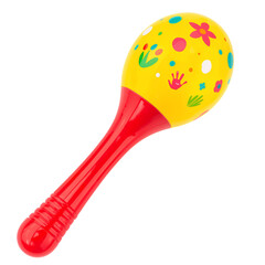 Colorful Maraca Placed on a Simple Background in a Music Studio Setting During Daytime