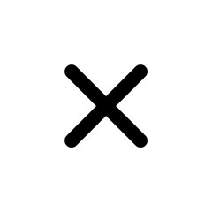 Obraz premium Elimination Symbol: A simple, bold, black X mark, signifying rejection or cancellation, stands out against a stark background.
