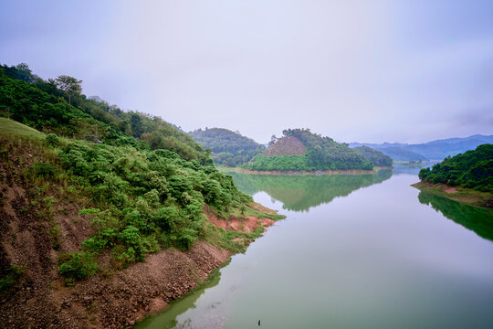 View from Tok Ku Chae Bridge, Yala, Thailand on a rainy afternoon