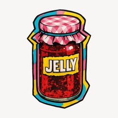 Fototapeta premium Colorful jar of jelly