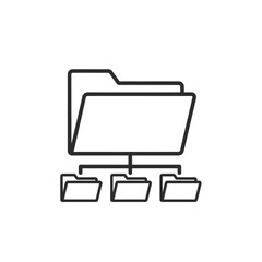 Digital File Organization Concept with Folder Icons for Data Management and Archiving