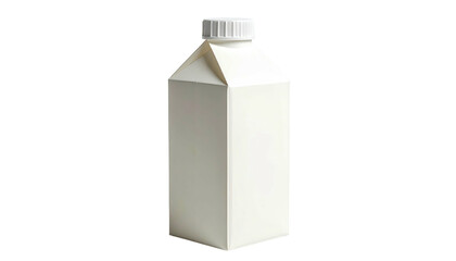 Plain, white carton for liquid storage and distribution, with a twist-off cap