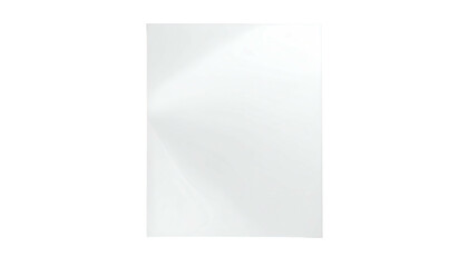 Plain white rectangular shape with soft gradient and light reflections against a black backdrop