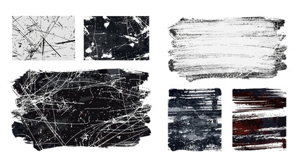 Fototapeta premium Black grunge brush texture background set