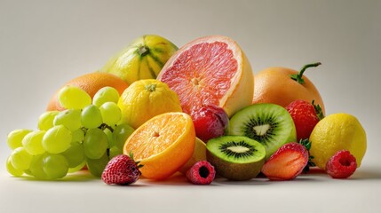 Vibrant assortment of fresh fruits creates a healthy and colorful display