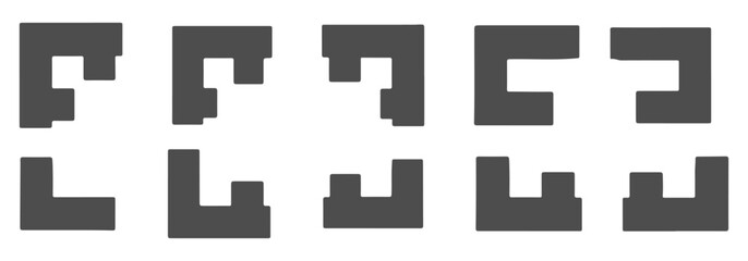 Obraz premium Modular sofa silhouette CAD drawings, top view sectional seating system, architectural plan symbols, vector outline – Professional Architectural CAD Collection