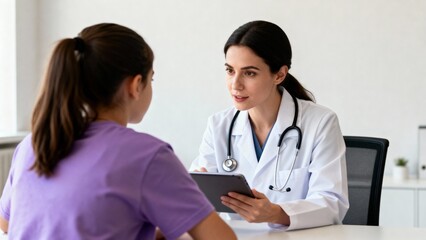 Fototapeta premium Doctor consulting patient in clinic