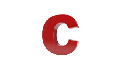 Fototapeta premium Shiny red C letter on Transparent Background