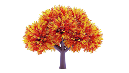 Vibrant Autumn Tree with Orange and Yellow Leaves