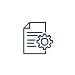 Document Management Concept with Gear and Paper Icon for Workflow Automation
