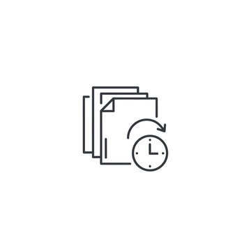 Document Management and Organization Concept with File Sorting and Clock Illustration