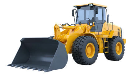 Yellow Wheel Loader with Large Bucket