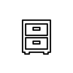 Minimalist Black and White File Cabinet Icon for Office and Storage Design