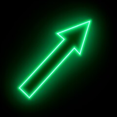 vector arrow green neon icon