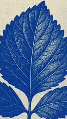 Fototapeta premium Bold blue leaf mobile wallpaper