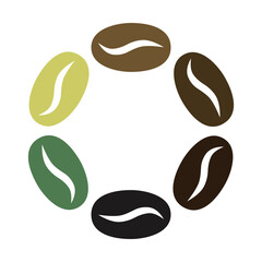 Coffee Bean Roast Levels Circle Icon