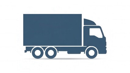 Silhouette of a Modern Delivery Truck for Logistics and Shipping Services