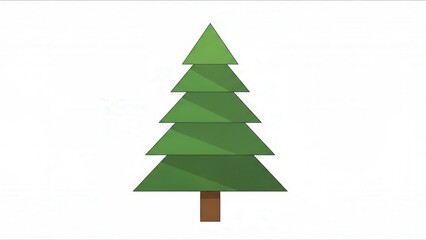 Fototapeta premium Simple Illustrative Image of a Green Pine Tree for Nature and Environment Themes