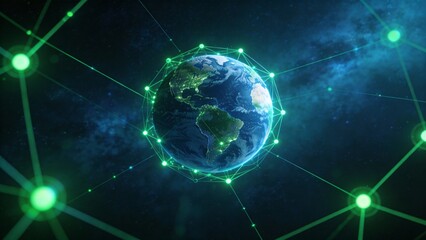Fototapeta premium Earth with glowing network connections