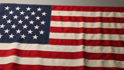 Fototapeta premium The united states flag with its iconic red, white, and blue design proudly displayed