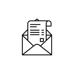 Fototapeta premium Minimalist Line Drawing of Envelope with Letter Inside for Communication Concept