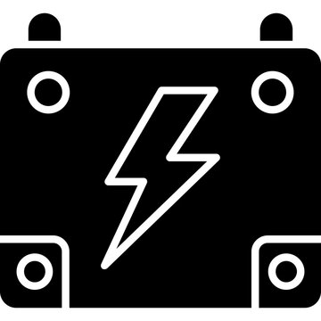 Battery power module with lightning symbol Icon