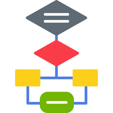 Flowchart symbols connected Icon