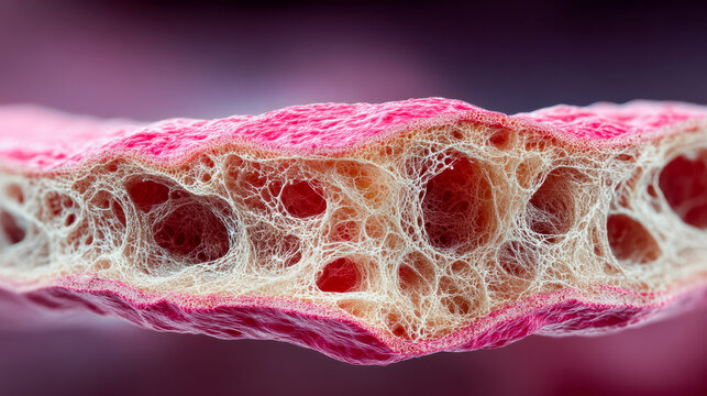 High-Resolution Microscopic View of Cancellous Bone Structure for Medical Education and Research