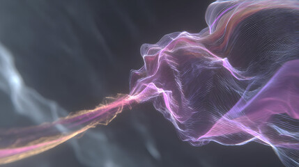 future artwork visualizing artificial intelligence awareness through flowing luminous forms